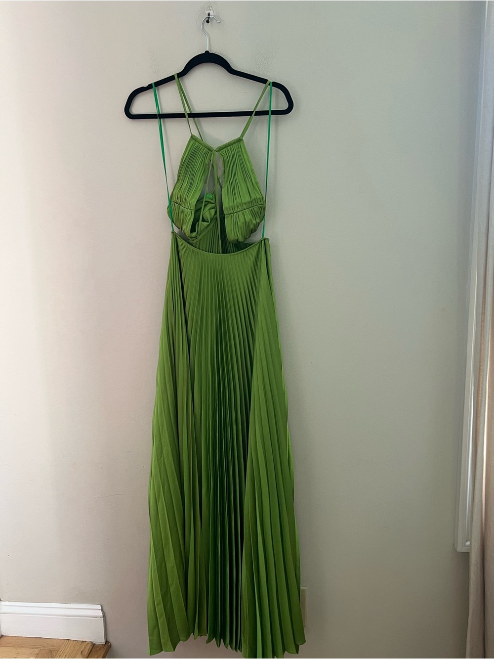 A.L.C. Strapless Pleated Maxi Dress in Lime Green - Picture 15 of 15